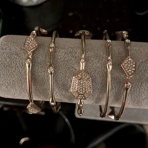 Goldtone Crystal Bangle Bracelets set of 5 From Bloomingdale's